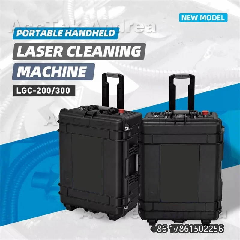 Portable Suitcase 500W Laser Source Handheld Pulse Laser Cleaning Machine Air-Cooled for Metal Rust Removal