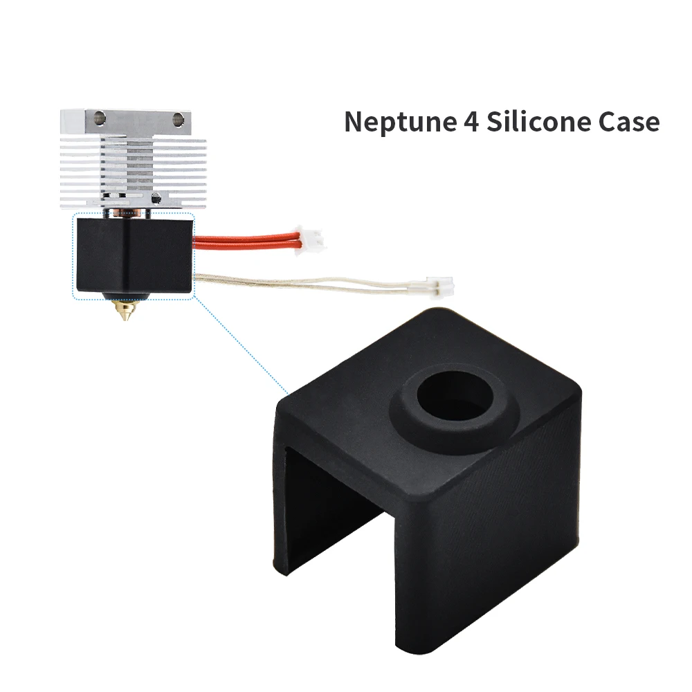 Calcetín de silicona compatible con Elegoo Neptune 4, Neptune 4Pro, extrusora Hotend j-head, bloque calefactado, cubierta protectora para impresora 3D NP4,N4P Pro