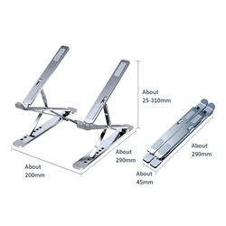 Portable Lightweight Aluminum Laptop and Tablet Stand with Adjustable Risers (A)
