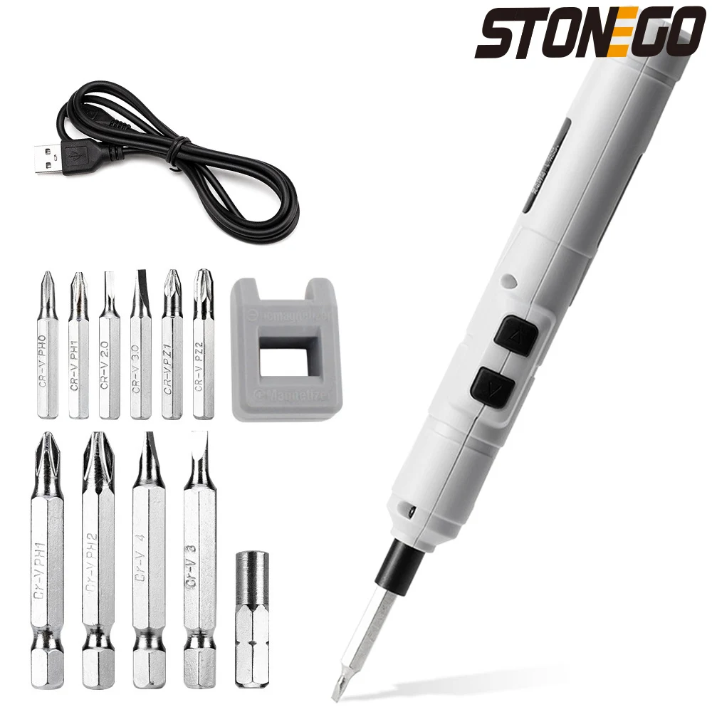 

STONEGO 3.6V USB Wireless Electric Screwdriver Rechargeable Lithium Battery Pen Type Micro Precision Electric Screwdriver Set