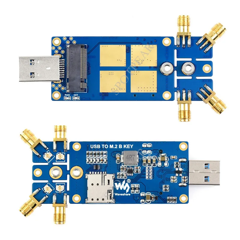 Raspberry pi Usb3.1 a M.2 Chave b Port 5g Placa de Expansão Dongle Quatro Antenas Caixa de Liga de Alumínio - Imagem 5