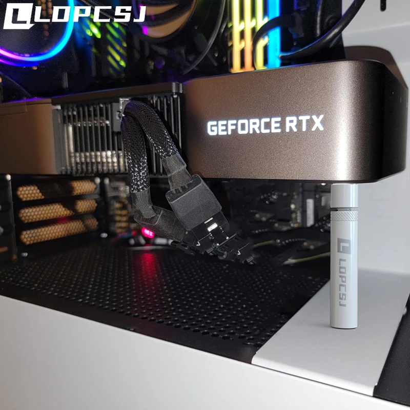 Ldpcsj-suporte para Placa Gráfica Gc15 Vertical Branco Rotativo Retrátil Suporte de Liga de Alumínio Suporte de Desktop pc - Imagem 5