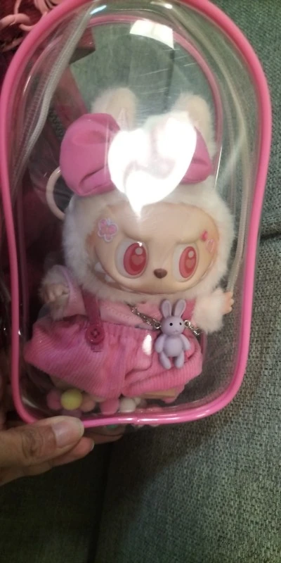 Labubu V1/V2 Doll Clothes: 15/17CM Original Macaron Plush Outfit & Hair Accessories photo review