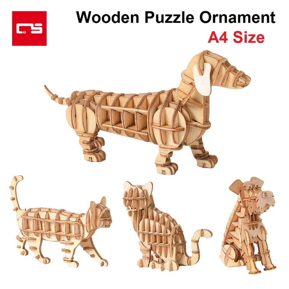 Puzzle 3D GENERIQUE Puzzle 3D en bois animal pour adultes et