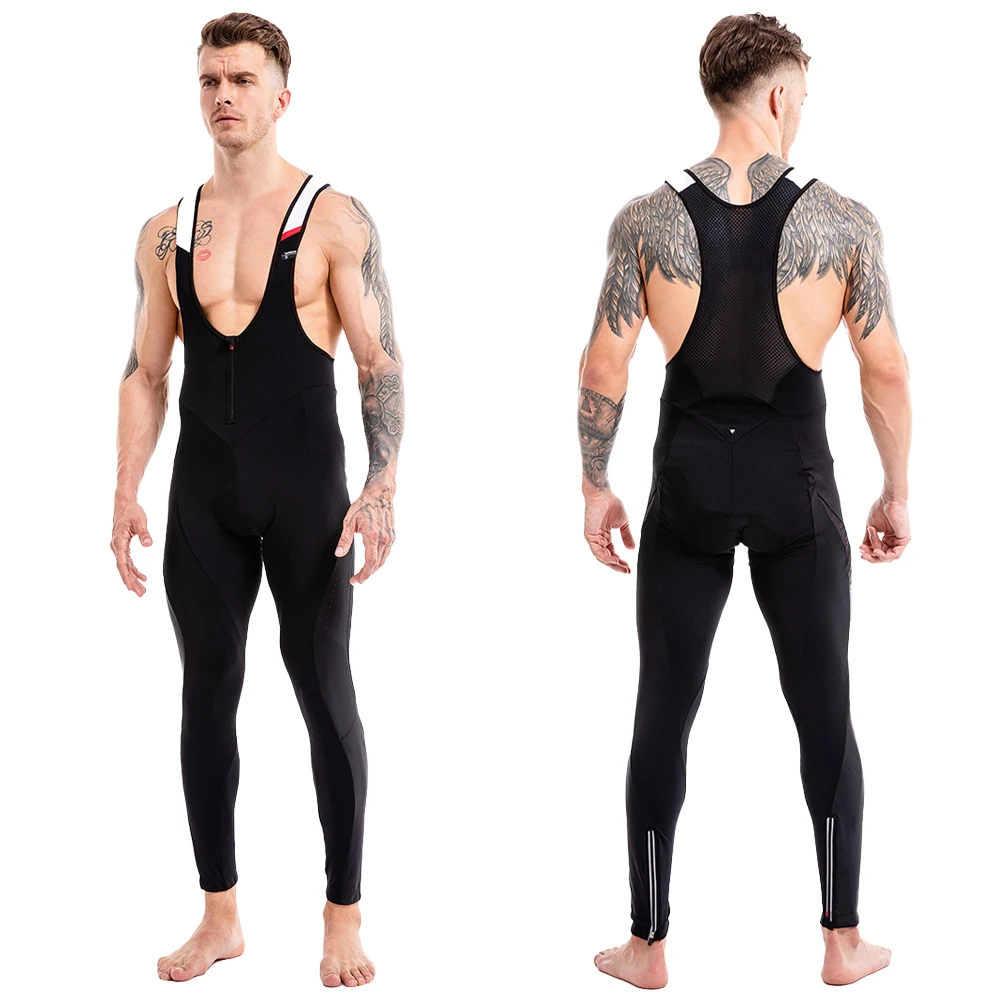 RION Cycling Bib Pants Men Bicycle Clothing MTB Tights Elastic Interface Bike Wear Thermal Fleece Motorcycle Pants Long Distance