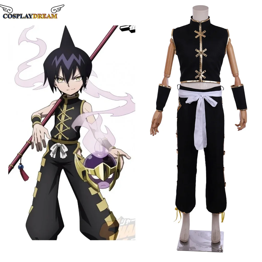 

Shaman Cosplay King Tao Ren cosplay Tao Ren Fighting Uniform Cosplay Costume boy men Halloween Carnival black Uniform Suit