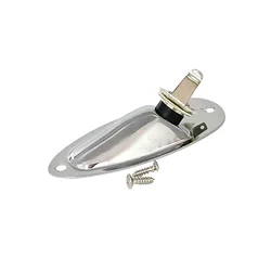 Enhanced Electric Guitar Jack Plate - Boat Shaped Audio Connector Socket Panel (Silver)