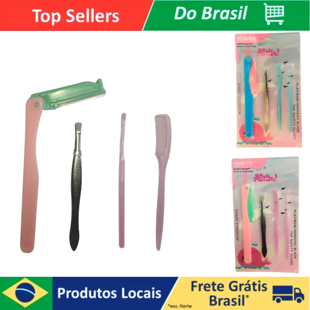 Kit Profissional Para Sobrancelhas 4 Peças Conjunto De Ferramentas Para Sobrancelhas