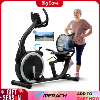 MERACH Recumbent Exercise Bike High-end for Home Light Commercial Bikes for Seniors Adult Magnetic Stationary Heart Rate Handle 1