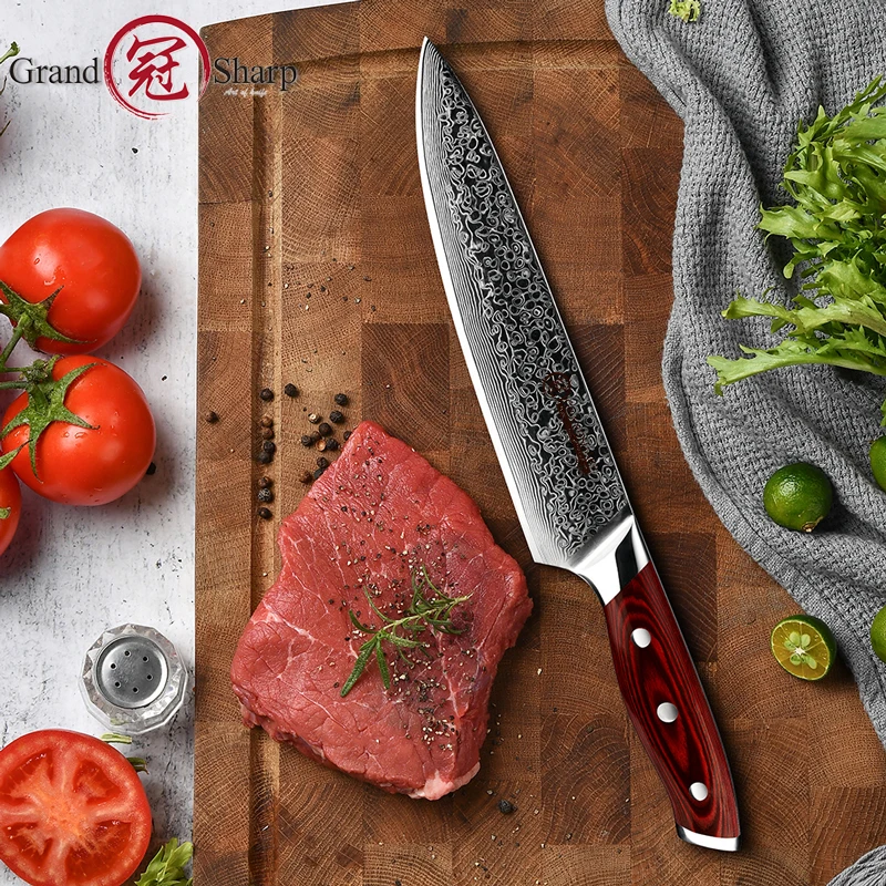 Damascus Steel Breaking Knife Butcher Knife Japanese VG10 Super Steel Full  Tang & Razor Sharp Kitchen Knife for Meat hams - AliExpress