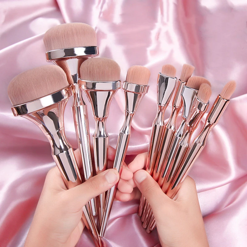 Makeup Brushes Private Label 9pcs Makeup Brush Set Pink Rose Gold Synthetic Foundation Make Up brushes Wholesale 20sets