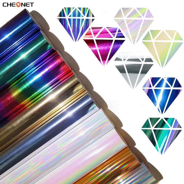 Reflective Rainbow/Gray Heat Transfer Vinyl HTV Iron on T-shirts Clothing  Hats Bags Crafts Film For Cricut Cutter DIY Roll PU - AliExpress