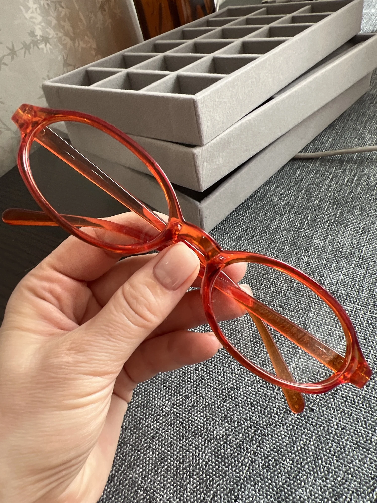 Retro Oval Glasses Women Girls Y2K Red Green Frame Glass Eyewear Decorative Computer Anti-blue Eyeglasses with Seaside Driving photo review