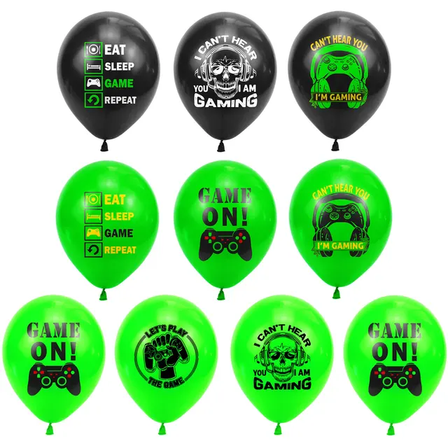 Ensemble de décoration d'anniversaire de jeu vidéo Fissaly® 87 pièces avec  ballons