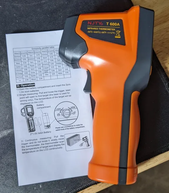 NJTY T600 Digital Infrared Thermometer – Non-Contact, Laser-Powered