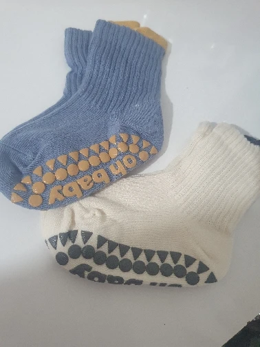 Anti-Slip Cotton Baby Socks - Rubber-Grip Toddler Socks for Boys and Girls photo review