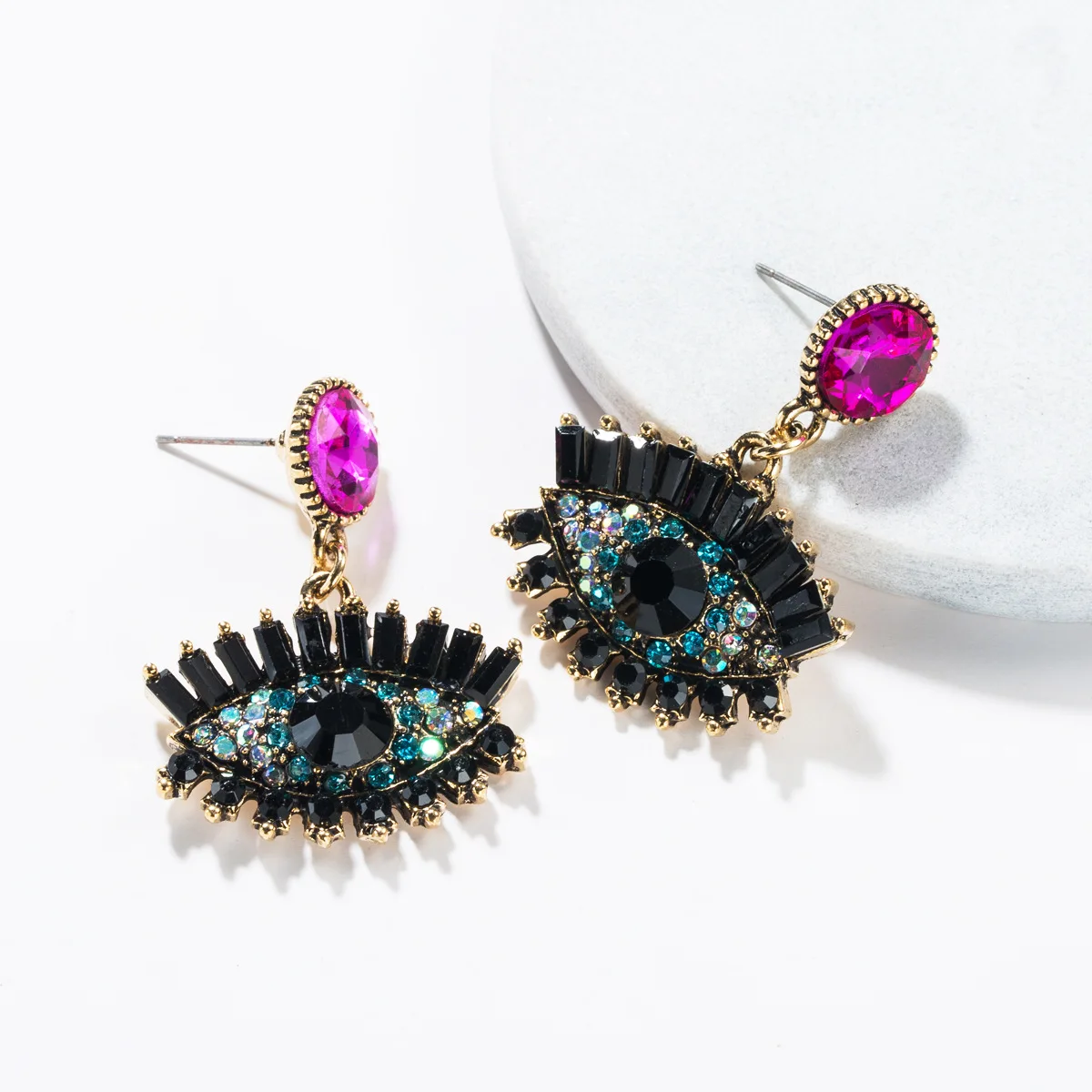 

Европейские и американские креативные серьги «дьявольские глазки», женские осенне-зимние модные женские серьги в богемном стиле ретро