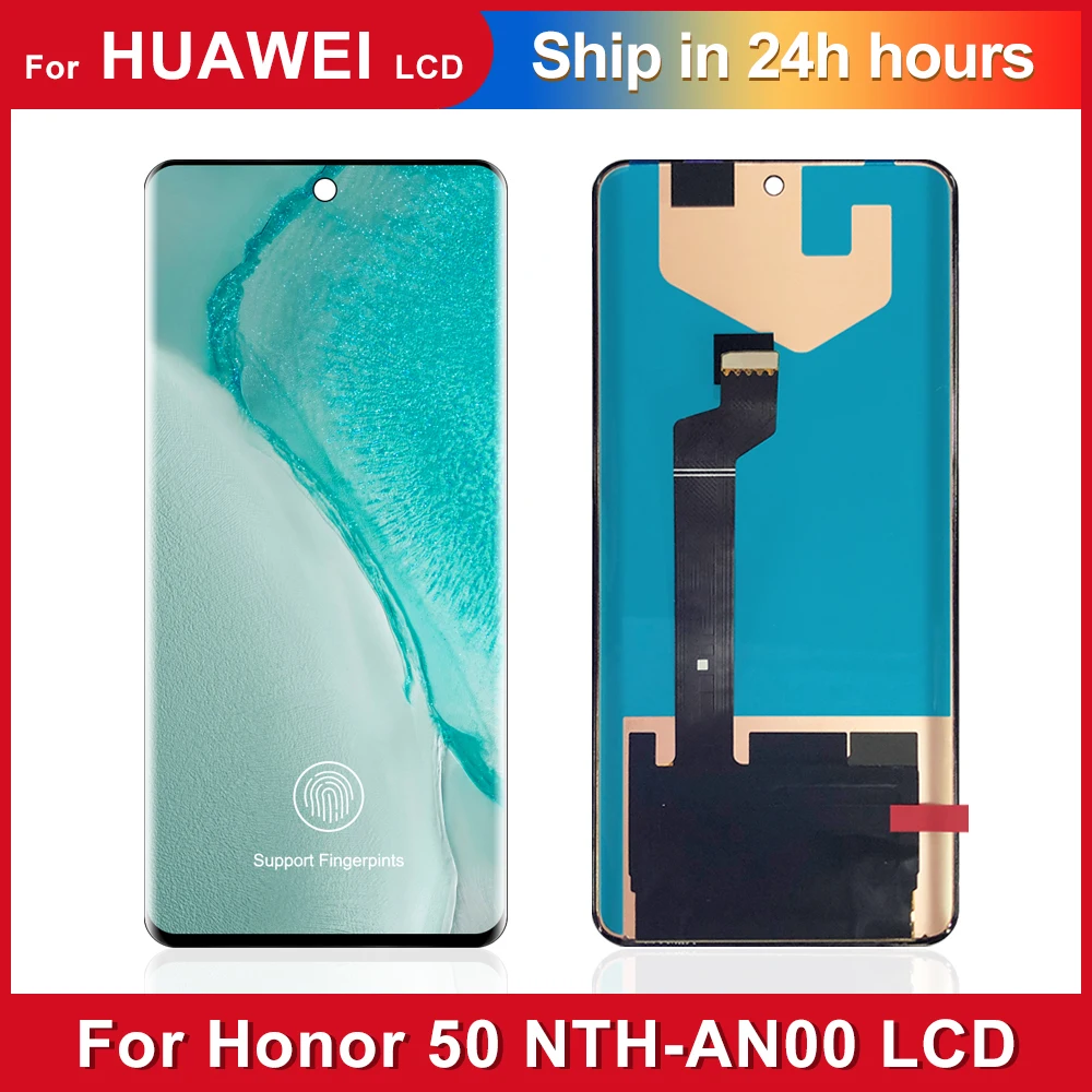 Lcd Oled Testato Al 100% Per Huawei Honor 50 Lcd Nth-An00 Nth-Nx9 Touch Panel Screen Digitizer Assembly Per Honor50 Lcd Con Cornice