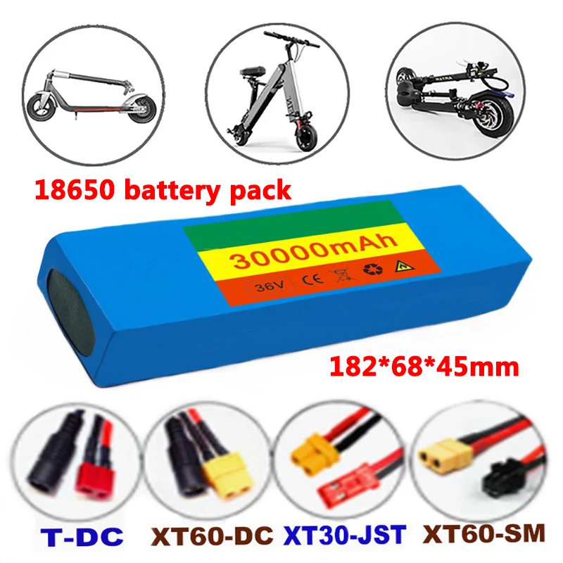 

36V 30000mAh Battery Pack 10S2P 18650 Li-Ion Battery 500W High Power And Capacity 42V Motorcycle Scooter Rechargeable Battery