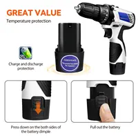 Kit de tournevis sans fil avec batterie, kit d'outils de tournevis électrique 2 en 1 45 N.m, double vitesse 1400 tr/min 2
