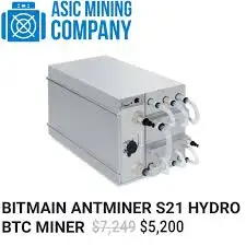 

1s Биткоин Asic Antminer S21 Hyd 335 TH/s Майнер 5360 Вт Bitmain Hydro