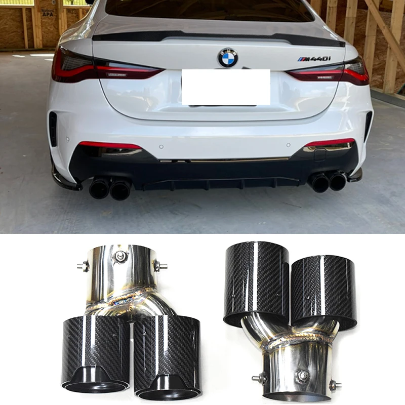 Carbon Fiber Exhaust Tip For BMW G22 G23 G26 M440i 2021 2022 Dual M ...