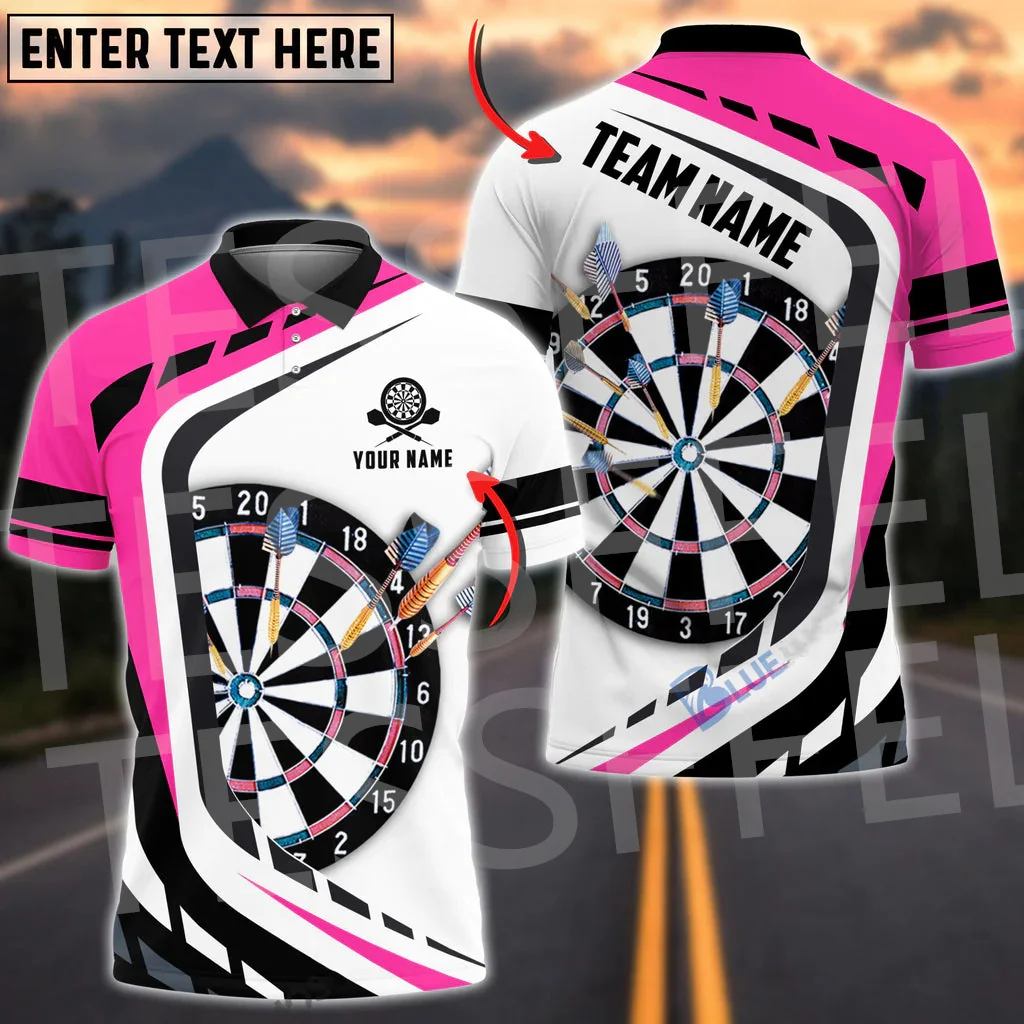 Custom Name Darts Player Sports Beer Game Retro 3DPrint Summer Casual Harajuku Polo Shirts Jersey Streetwear Short Sleeves XN27