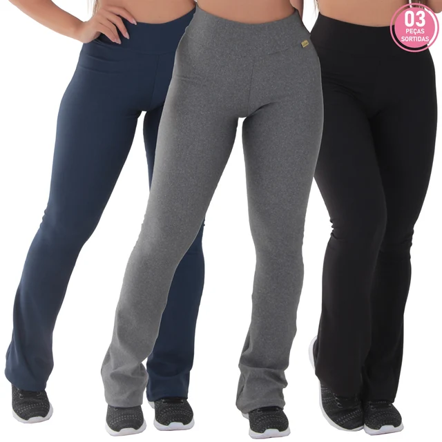 KIT 3 LEGGINGS TÉRMICA PELUCIADA FLARE BAILARINA