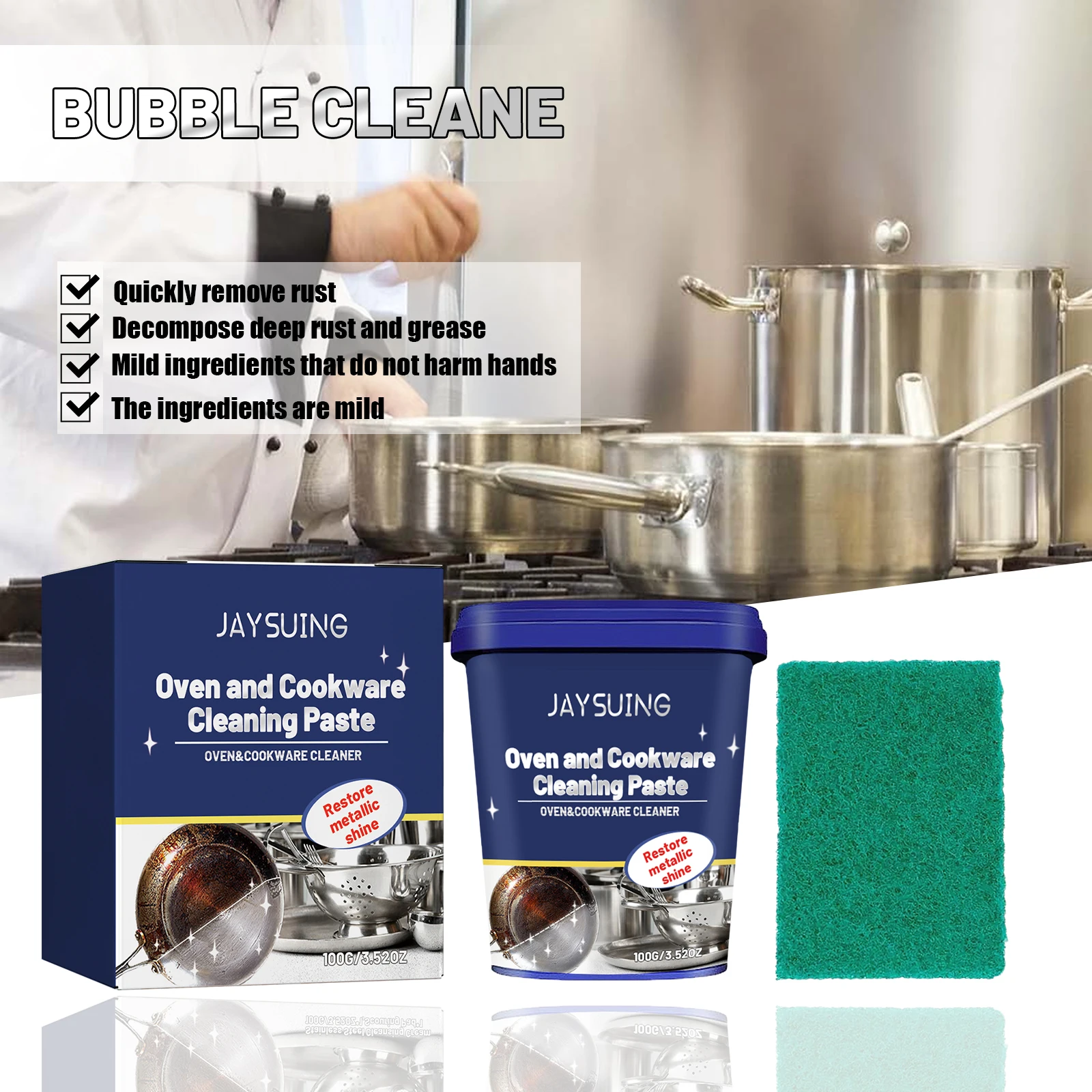 Stainless Steel Kitchen Cleaner Paste for Oven Cookware