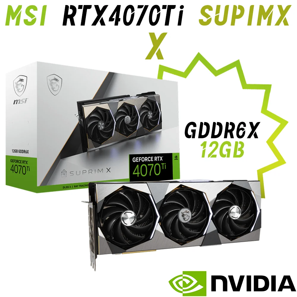 

MSI RTX 4070 TI SUPRIM X 12G Graphics Card GDDR6X 12GB Video Cards GPU 192bit NVIDIA RTX4070Ti PCIE4.0 Core Clock 2775MHz NEW