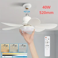Socket Fan Light with Remote, 20.5in Small Ceiling Fan with LED, E26/27 Cordless Light Screw Fan for Kitchen Bedroom, Small Room 1