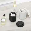 Marble Bathroom Canister - Airtight Storage for Cotton Swabs/Balls with Lid (Vanity Organizer, White) 2