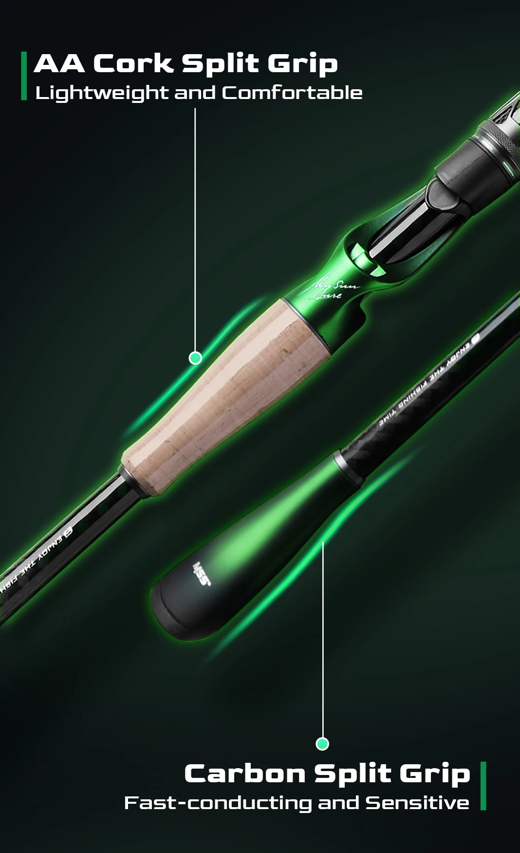 Fishing rod guides lined along the blank