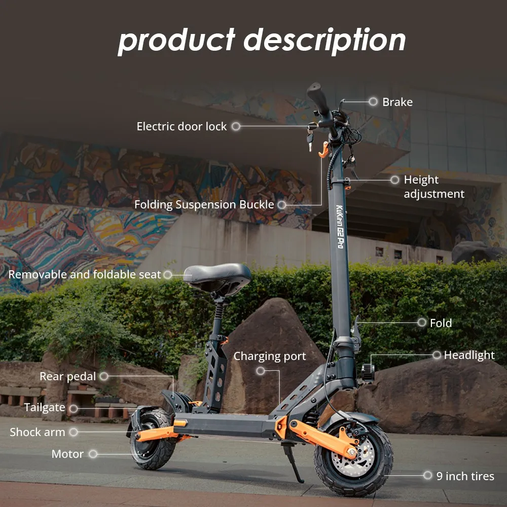 KUKIRIN G2 Pro  Version 600W Motor Adult Electric Scooter 48V 15.6Ah Battery 45 km/h Max Speed 55KM Range Adult Scooter Aceb50f50138b4ab69575f976c747d5590