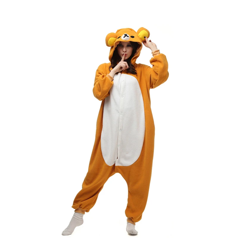 Unisex Adult Relax Bear Onesie Animal Cosplay Costume One Piece Pajamas Kigurumi Costume Cartoon Pajamas Onesie Props cosplay costumes