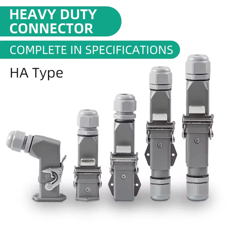 ZHQCN HA-Series IP65 กันน้ํา Heavy Duty Connector ปลั๊ก SOCKET CONNECTOR ด้านบนและด้านข้าง 10/16/32Pin สําหรับเครื่อง 1
