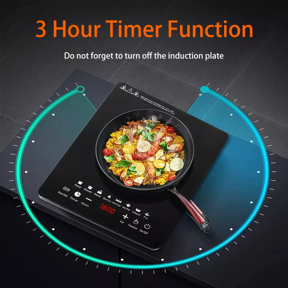 Induction Cooker US110V/2200W household outdoor intelligent energy-saving induction cooker can fry steak hot milk etc. easy kitchen induction cooker