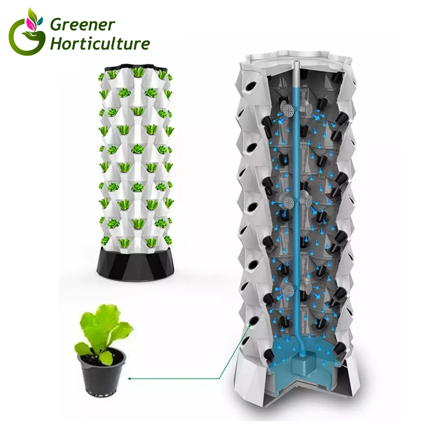 多層水耕タワー 垂直水耕栽培屋内栽培システム、水耕栽培タワー栽培