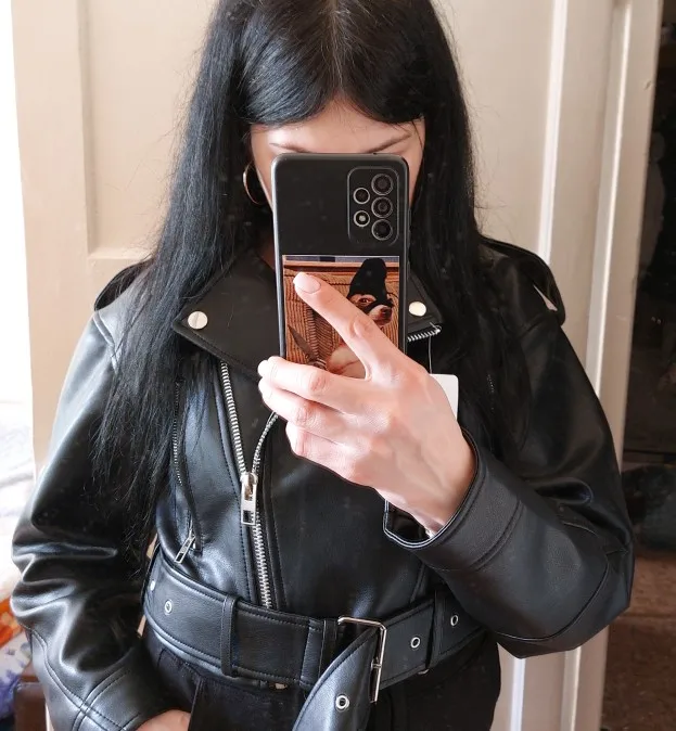 Ailegogo Faux Leather Short Jacket photo review