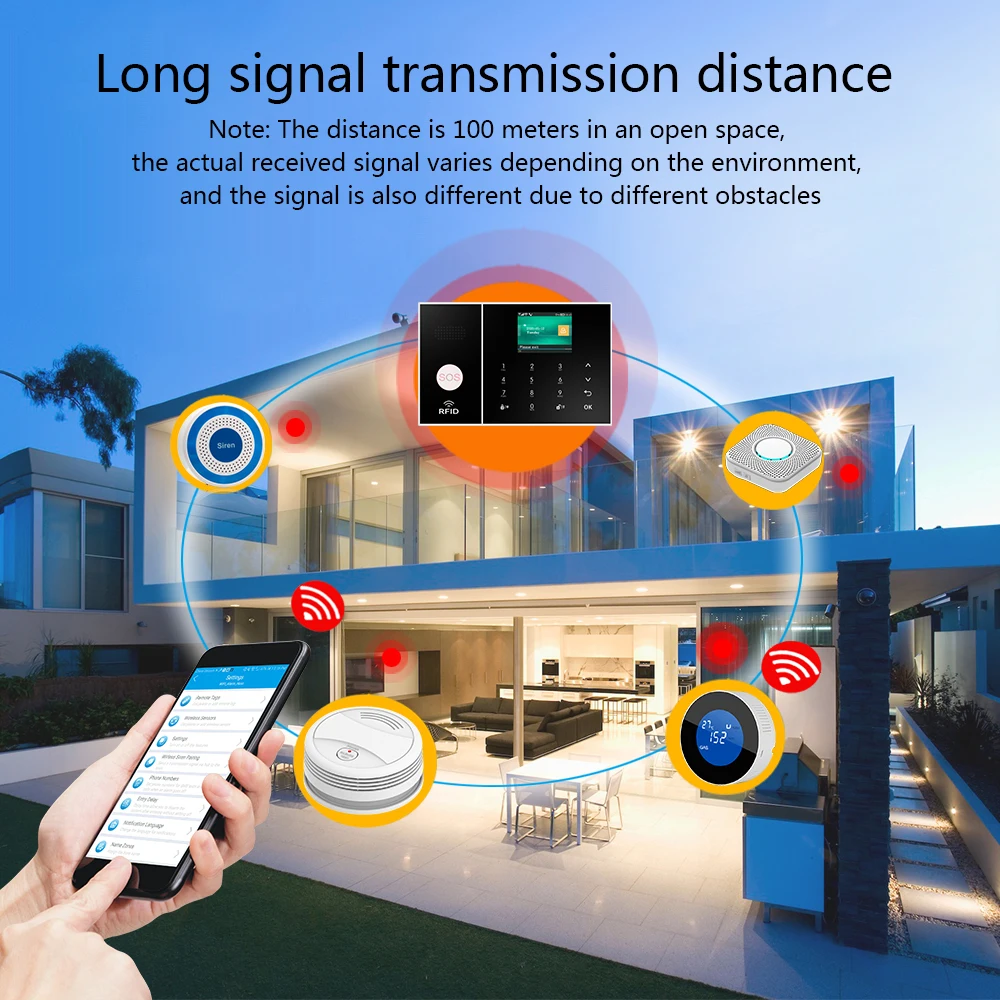 PGST 3G 4G Wireless Home Alarm Tuya Smart Life Burglar Alarm Kits WiFi Security System Support Alexa Remote Control security system security alarm wireless alarm smart siren alarm