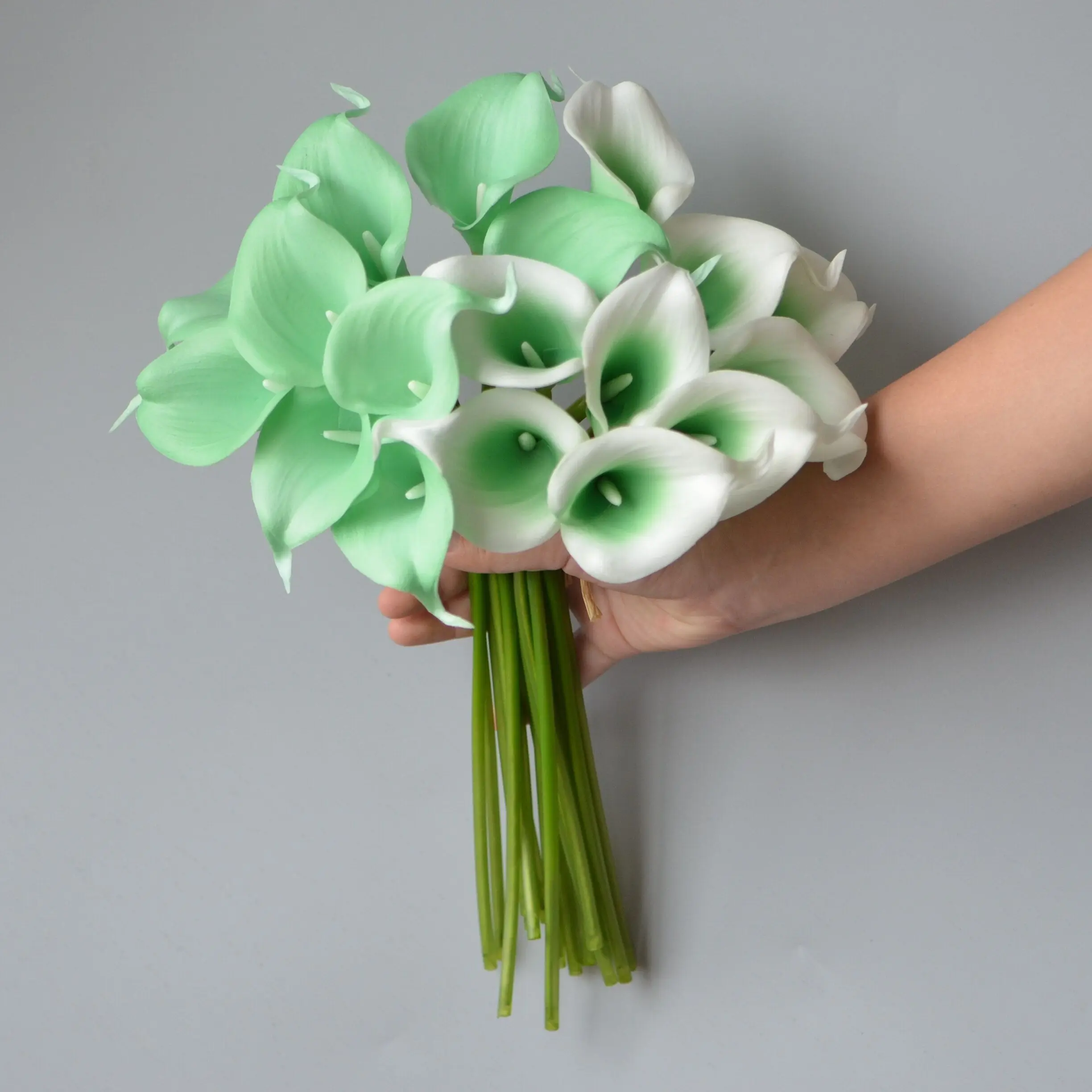 9 Mint Calla Lily, Real Touch Faux Calla Lily, Seafoam Wedding, Green Wedding, Bouquet Da Sposa Fai Da Te, Centrotavola Fai Da Te