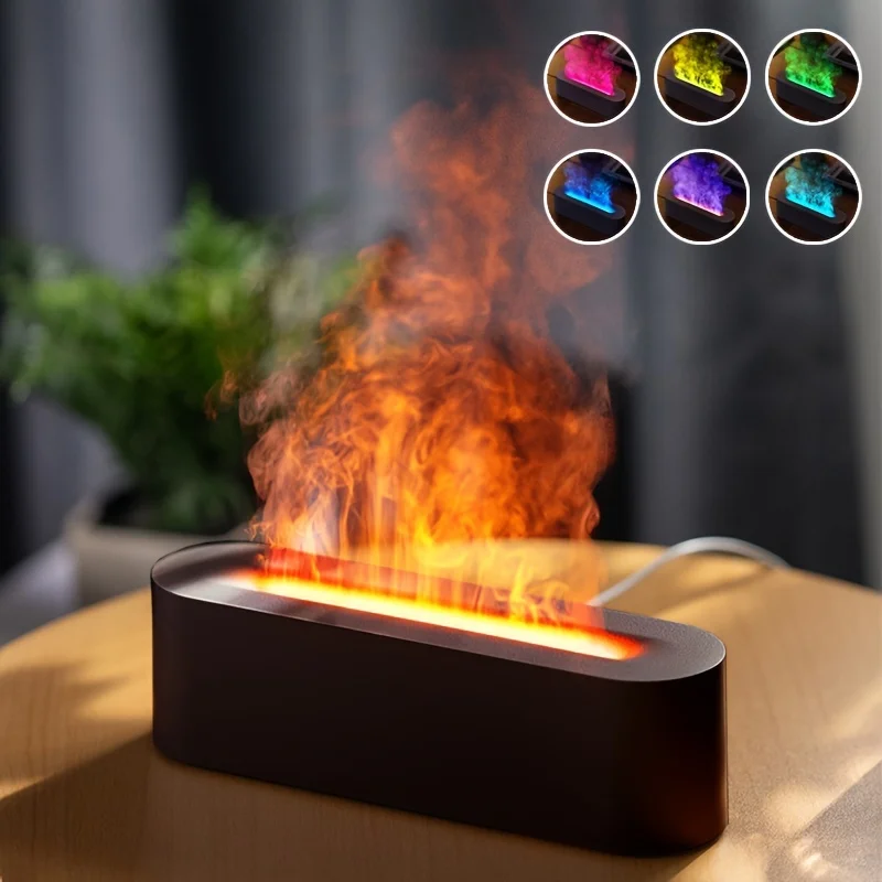 

Flame Aroma Diffuser Air Humidifier Ultrasonic Cool Mist Maker Fogger LED Essential Oil Jellyfish Difusor Fragrance Home