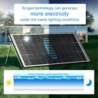 Panneau solaire 120 W 18V, panneau solaire bifacial monocristallin double face, 120 watts, 12 volts, pour batteries 12 V, caravane, camping-car, bateau, yacht, système solaire marin, balcon 4