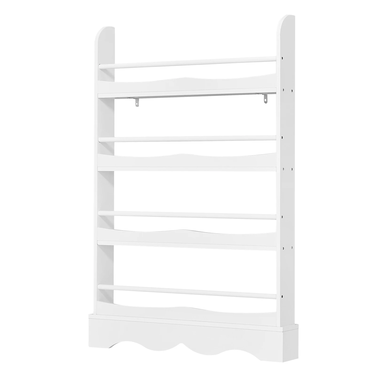 White Children’s Bookcase 4 Tier Toy Storage Unit with Open Shelves