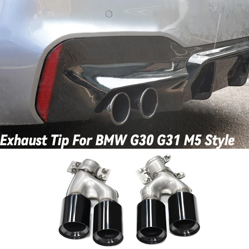

Quad Car Stainless Steel Exhaust Tip For BMW G30 G31 525i 528i 530i M5 Style Muffler Tip Nozzle Tailpipe Exhaust System