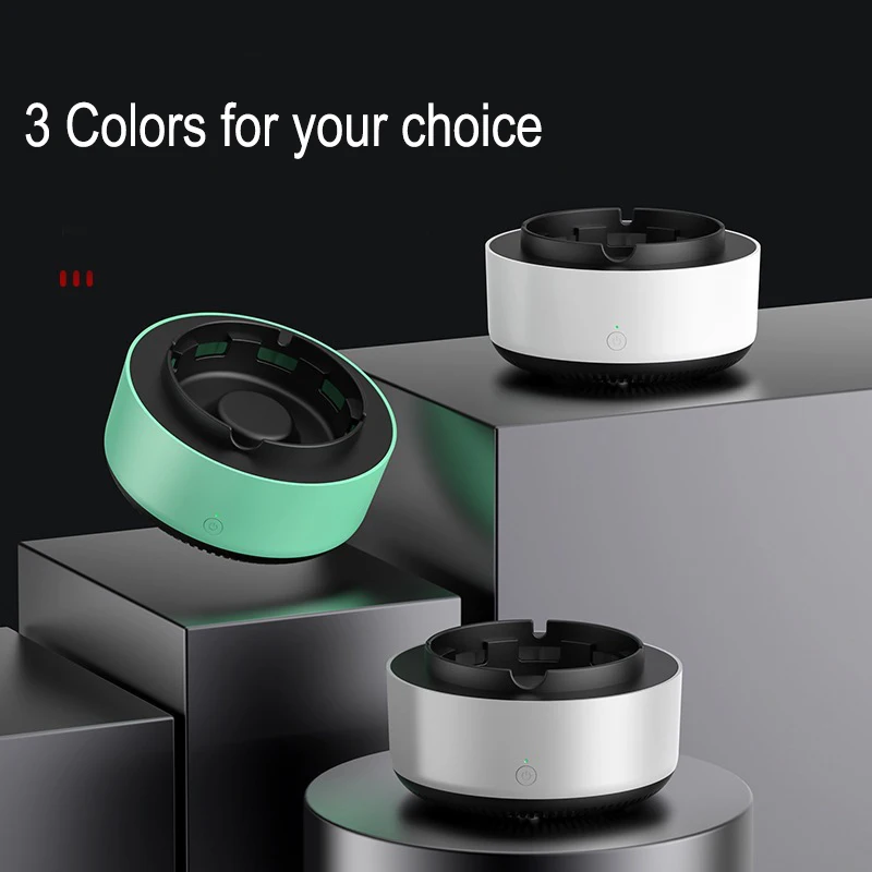 Ashtray with Air Purifier Function Filtering Second-Hand Cigarettes Remove Odor Smoking Accessories for Home Office Car 2