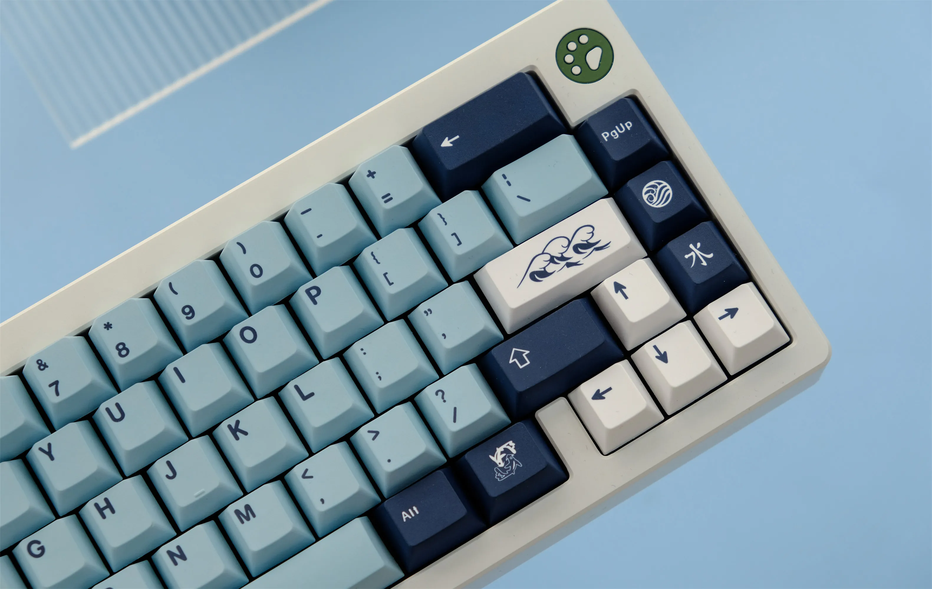 GMK MIZU Keycaps, 129 Keys PBT Keycaps Cherry Profile DYE-SUB