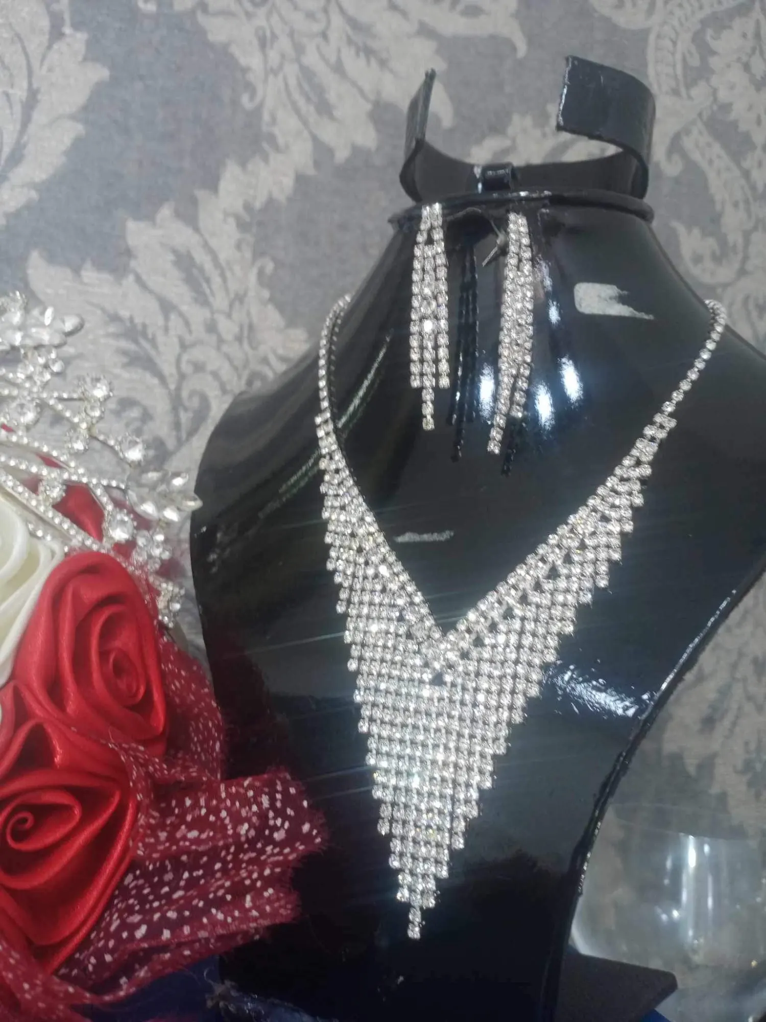 Luxury Crystal Bridal Wedding Jewelry Set photo review