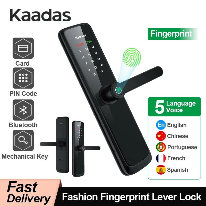 Kaadas Smart Door Lock Fingerprint Lock Home Security Key/Card/Password