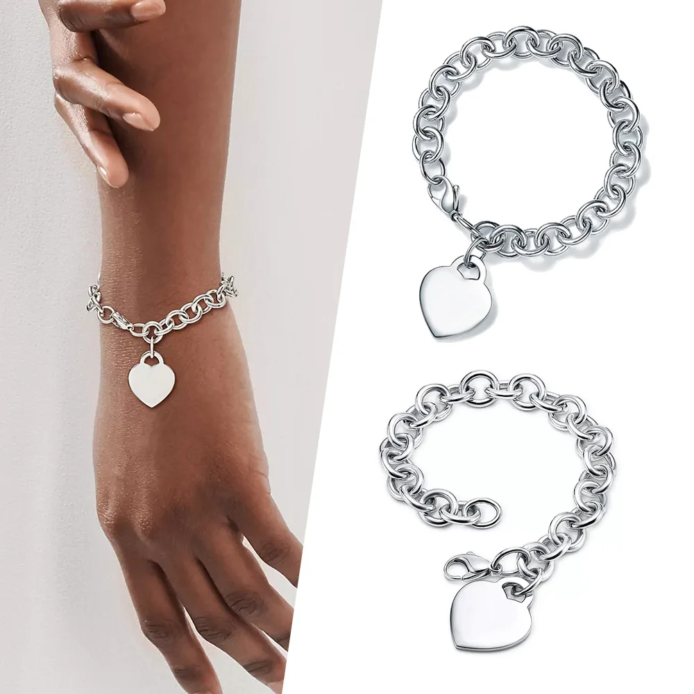

Classic 2024 T-style Heart Tag Pendant Bracelet Women's Gift Temperament Light Luxury Fashion Jewelry
